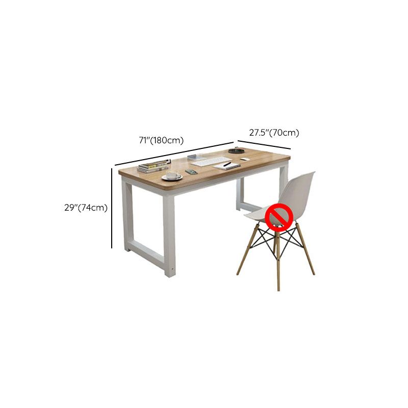 Modern Rectangular Laminate Writing Table in Chalk/Unfinished Color