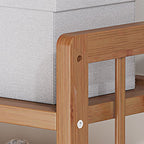 Art Deco Bambusa Rectangle Shoe Rack with Brown Finish and Adjustable Shelves for 21-40 Pairs in Drawing Room