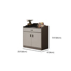 Modern Simple Style Narrow Sideboard with 3 Drawers, Hutch, 2 Shelves, Engineered Wood Countertop, and 3 Doors