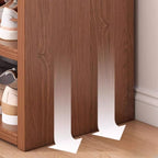 Art Deco Composite Wood Rectangle Shoe Storage Bench with 2/3 Shelves for 1-10 Pairs in Drawing Room, Closed Back
