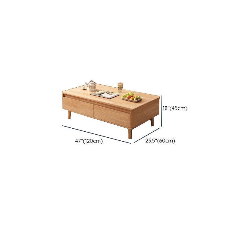 Rectangular Raw Wood Board Game Coffee Table