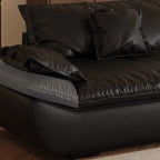 Contemporary Modern Solid Color Stain Resistant Standard Sofa/Single Sofa in Midnight Black with Seats 4/Seats 3/2-seater and 2 Pillows