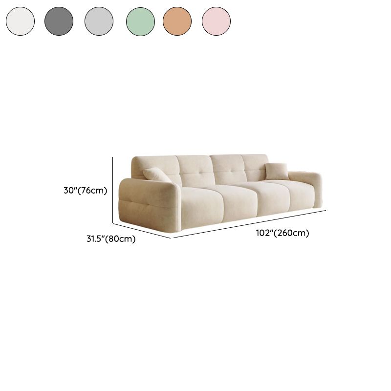 Modish Solid Color Stain Resistant Standard Sofa in Grey/Rose/Emerald Green with 4-seater/5 Person/6-Seater and 2 Pillows