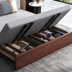 Linen Contemporary Armless Sofa Bed Foldable Sofa for Living Room, Apartment