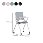 Casual Training Chair with Support Rail Arms, Pop Up Foldable Metal Frame for Tile Flooring with Glide