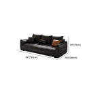 Contemporary Modern Solid Color Stain Resistant Standard Sofa/Loveseat/Single Sofa in Midnight Black with 1-seater/Seats 5/Seats 4 and 2 Pillows