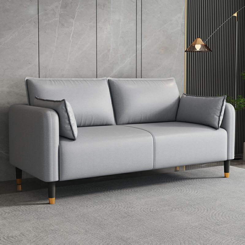 Modern Faux Leather Loveseat with Pillow Back and Foam Seat Fill