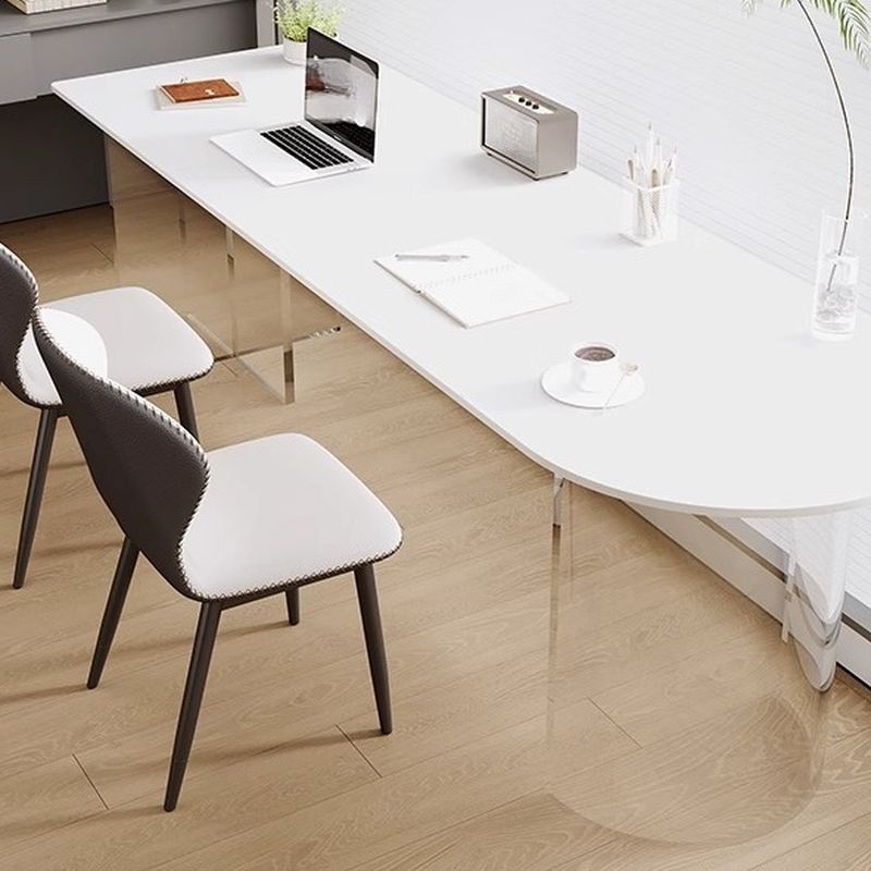 Casual Writing Desk with Easy Assembly, Heat Resistant Double Pedestal Base, Ink/Chalk Stone/Slate Top