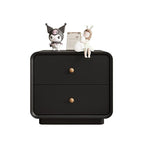 Modish Nightstand With Drawer Organization, 2 Drawers, and Pleather Countertop