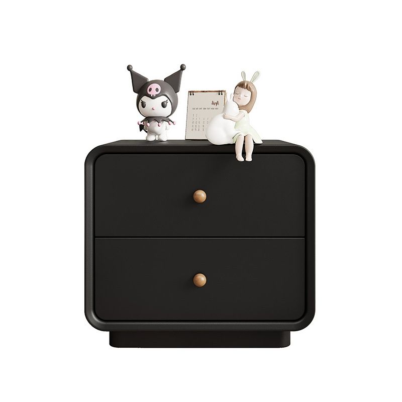 Modish Nightstand With Drawer Organization, 2 Drawers, and Pleather Countertop