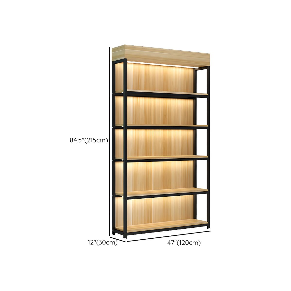 Modern Living Room Display Stand Wooden Multi-shelf in Natural