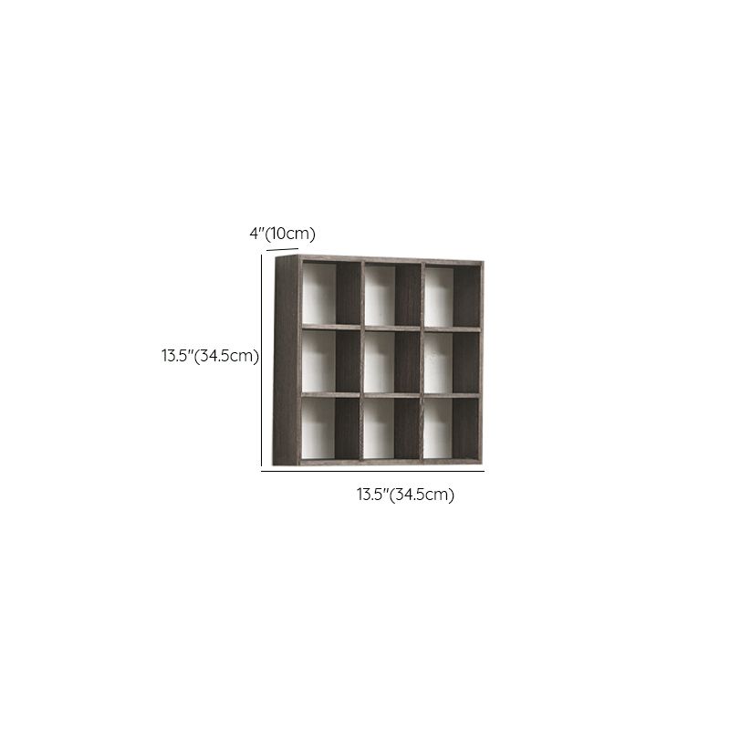 Pecan Floating Mount Accent Cabinet with Visible Storage, Wall Cabinet, and Fitted Assembly