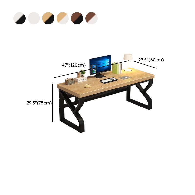 Casual Writing Desk with Easy Assembly and Odor Resistant Features, Sleigh Base in Chalk/Sepia/Natural, Unattached Installation, Engineered Wood Top