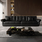 Modish Solid Color Scratch-immune Standard Sofa with Flared Arm and 2 Pillows for 4-seater/5 Person/3-seater