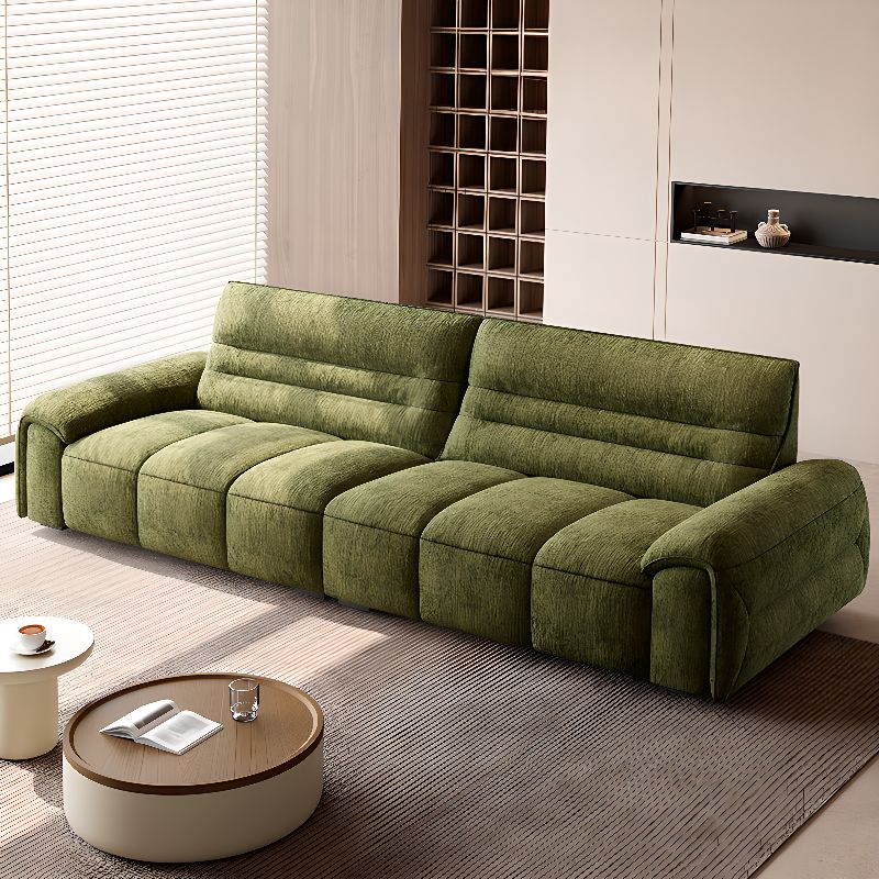 Contemporary Modern Solid Color Water Resistant Standard Sofa with Soft-pile Fabric in Emerald Green for 2 People