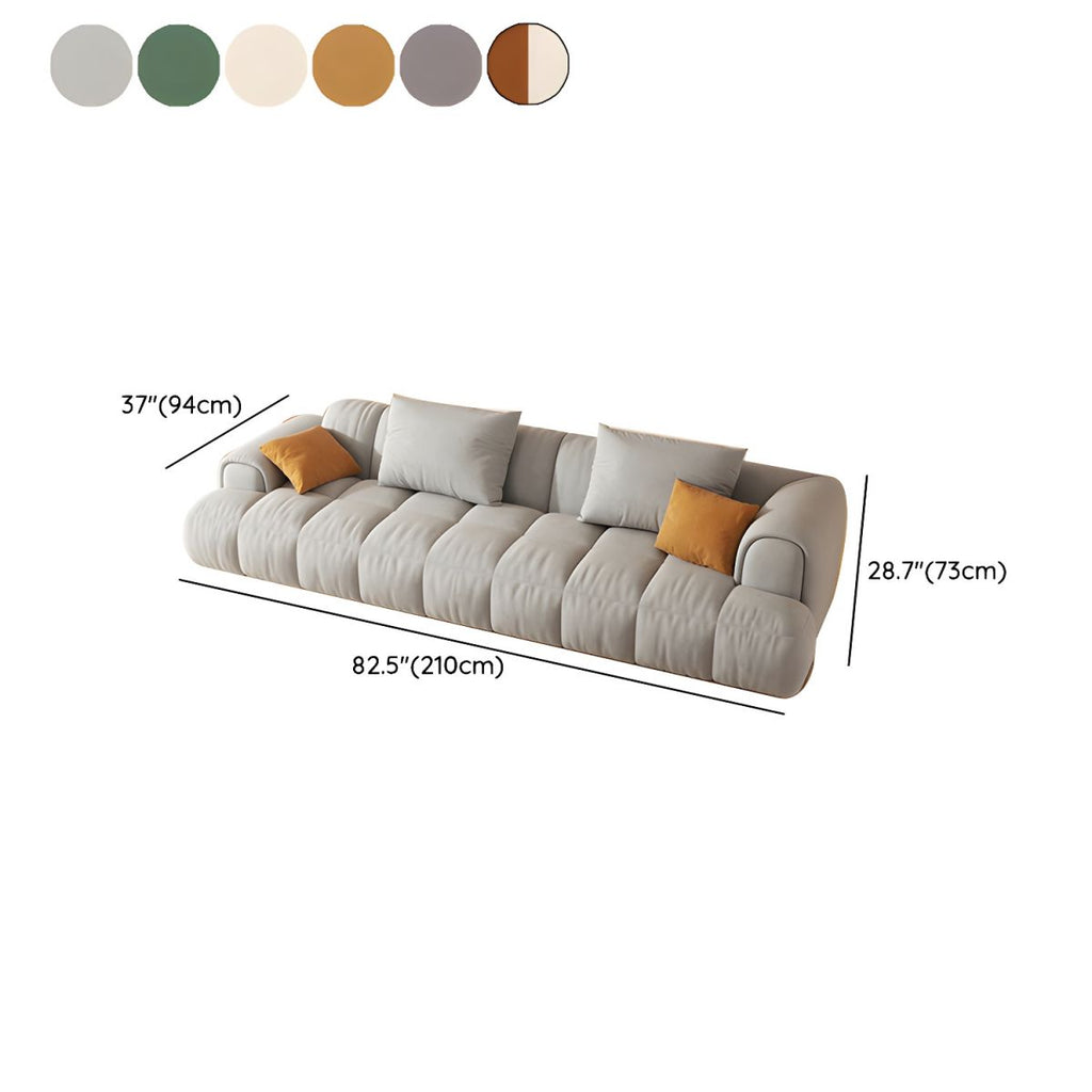 Scandinavian Recessed Arm Sofa 28.7" H Blocks Sofa with Pillows