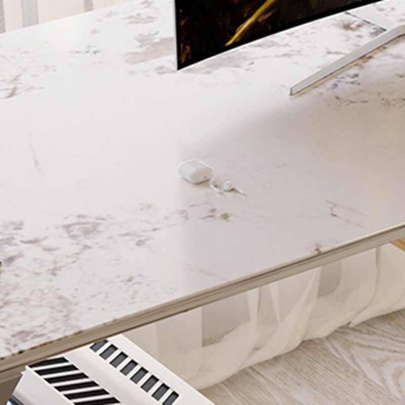 Writing Desk with Storage, Scratch-proof, 1 Drawer, Sleigh Base, Chalk Drawer, Slate Top