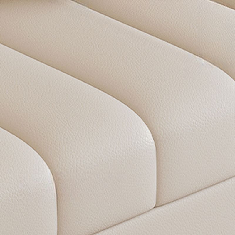 Contemporary Modern Solid Color Scratch-durable Standard Sofa in White with Seating for 5 and 3 Pillows