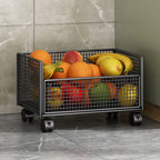 Portable Center with Metal Countertop, Basket, and 3/2 Baskets