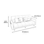 Square Arm Modern Storage Sofa with Biscuit Back Convertible Sofa for Living Room