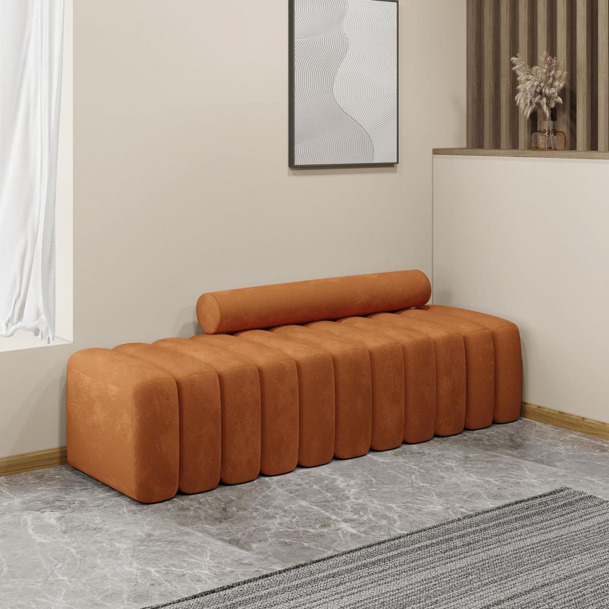 Armless Sofa 14.96" H * 19.69" W Contemporary Sofa for Living Room