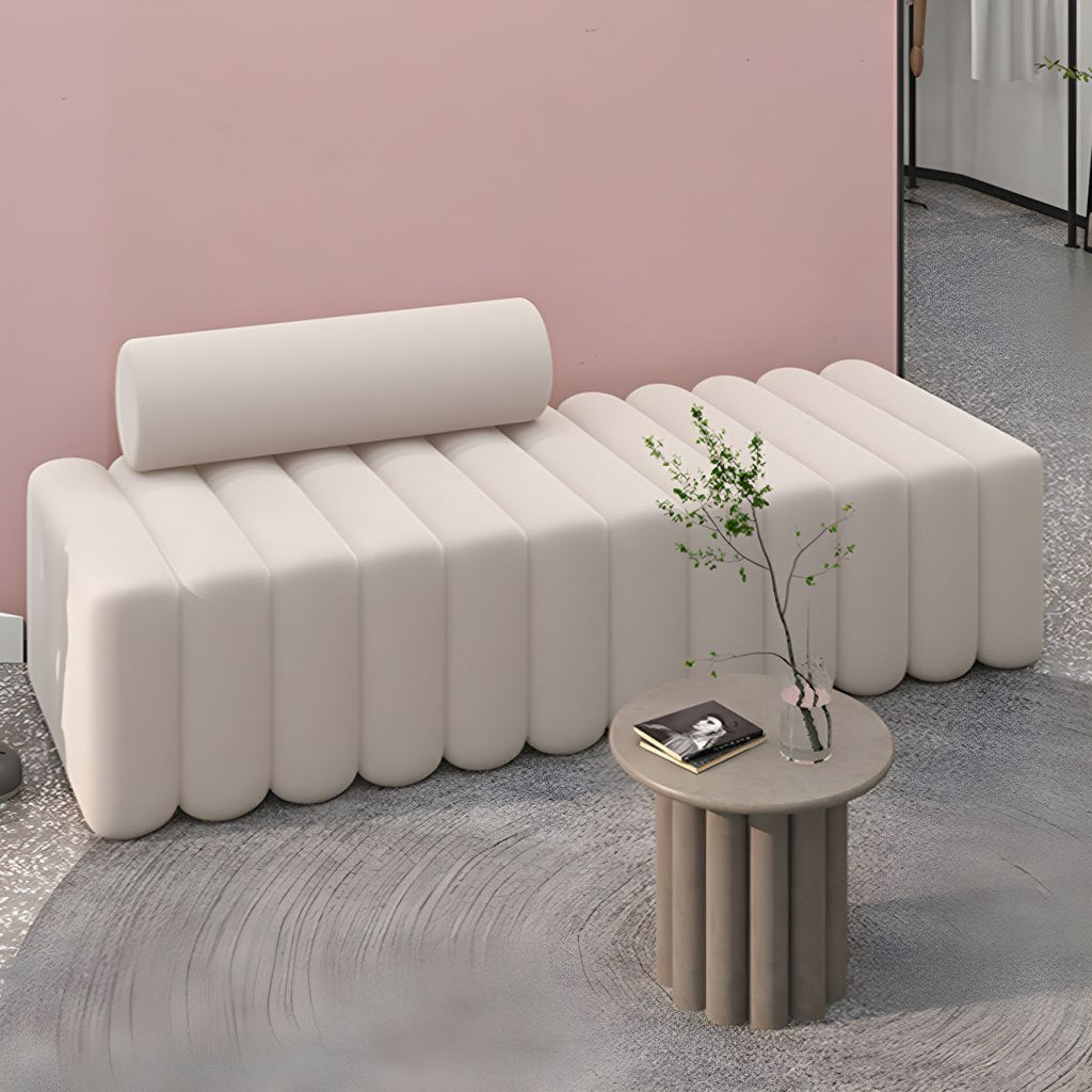 16.92" High Velvet Standard Sofa Contemporary Armless Sofa for Living Room