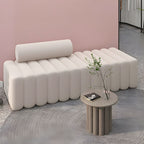 16.92" High Velvet Standard Sofa Contemporary Armless Sofa for Living Room