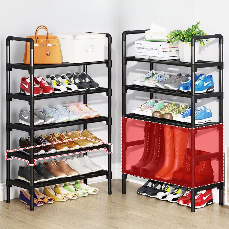 Midnight Black 3 Tiers/5 Tiers/4 Tiers Shoe Shelf with Accessible Storage