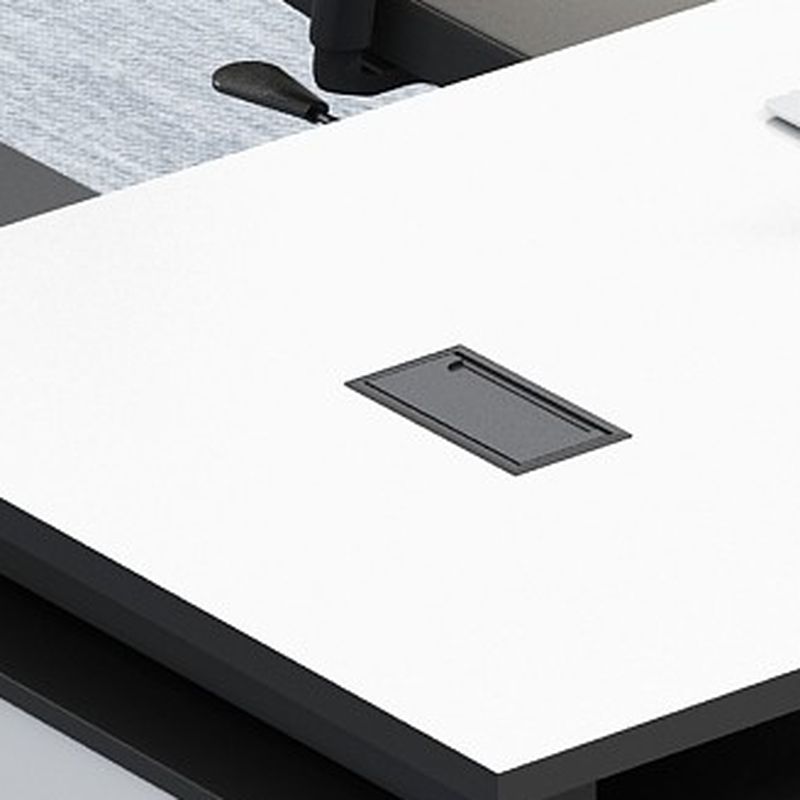 Executive Desk with Cable Management, Bend-resistant, 3 Drawers, Exterior Shelf, CPU Storage, White Top, and Cooling Hole