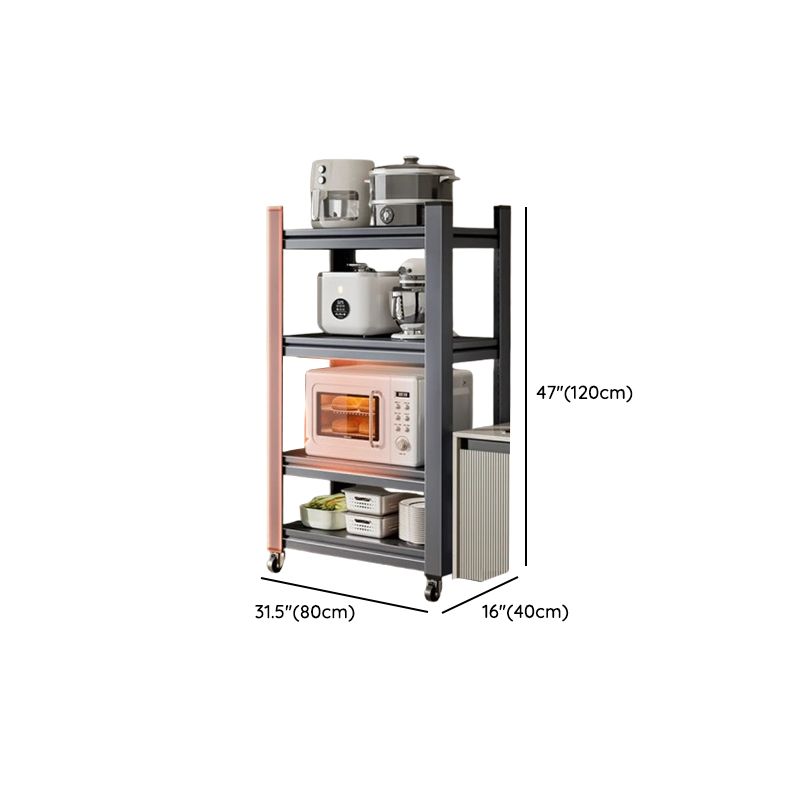 Ink Minimalist Warehouse Storage Rack with Caster Wheels and Shelves, Steel Frame, Detached Installation