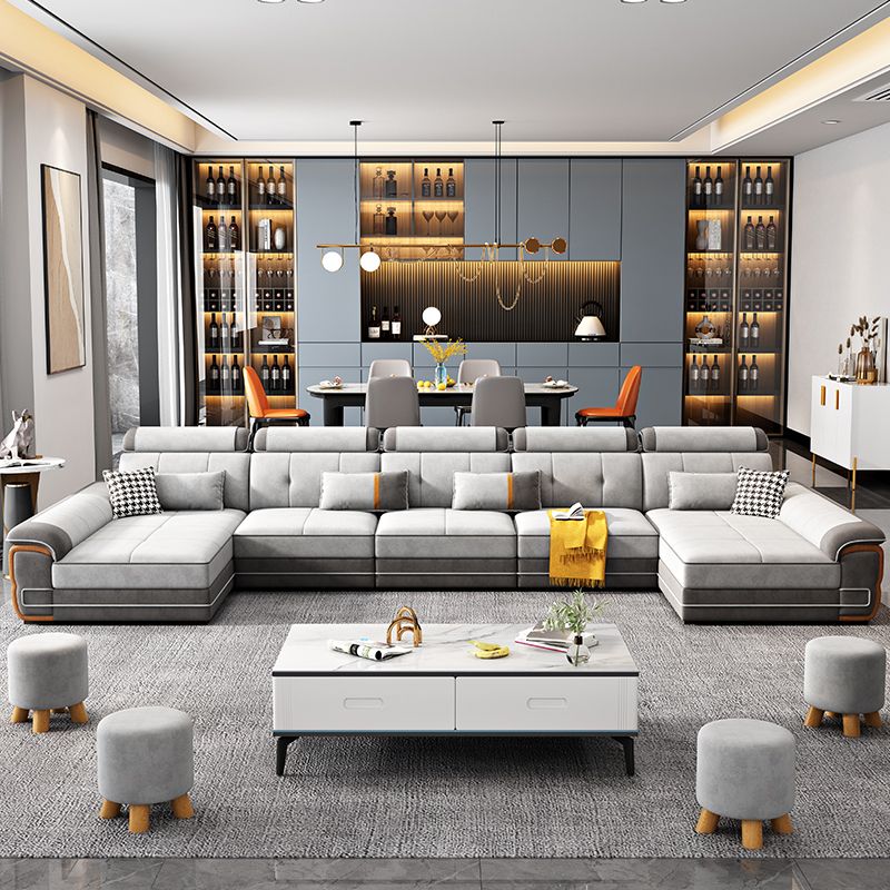 Living Room Modular Sofa in Modern Style Minimalist Sofa with Pillow Pillow Armrest