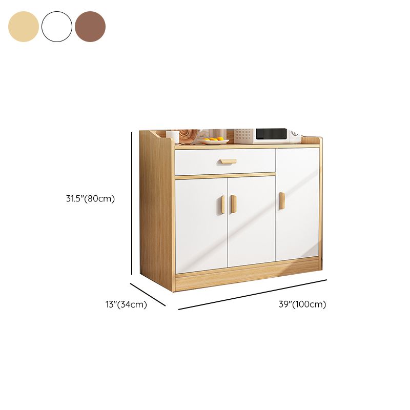 Simplistic Sideboard with 1 Drawer/3 Drawers/2 Drawers Hutch, 2 Shelves, Cabinets, Manufactured Wood Countertop, and 3 Doors/2 Doors
