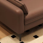 Trendy Solid Color Water Resistant Loveseat in Dove Grey/Amber Color/Cream with Armrest, Seats 2 with 2 Pillows