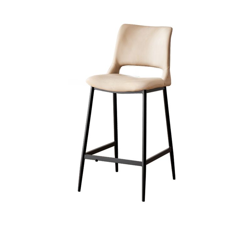Casual Rawhide Bar Stools in Midnight Black/Lemon Color/Caramel with Back and Saddle Seat, Featuring Leg Rest