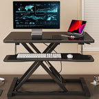 Trendy Manufactured Wood 2-Tier Notebook Holder with Pop Up Lifting Shelves