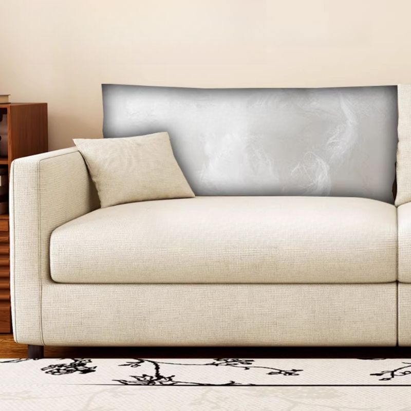 Drawing Room Standard Sofa in Light Gray/Dark Blue/Amber Color with Armrest