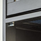 Simplistic Grey Standard Bambusa Display Stand with Cabinet, Shelf and Door