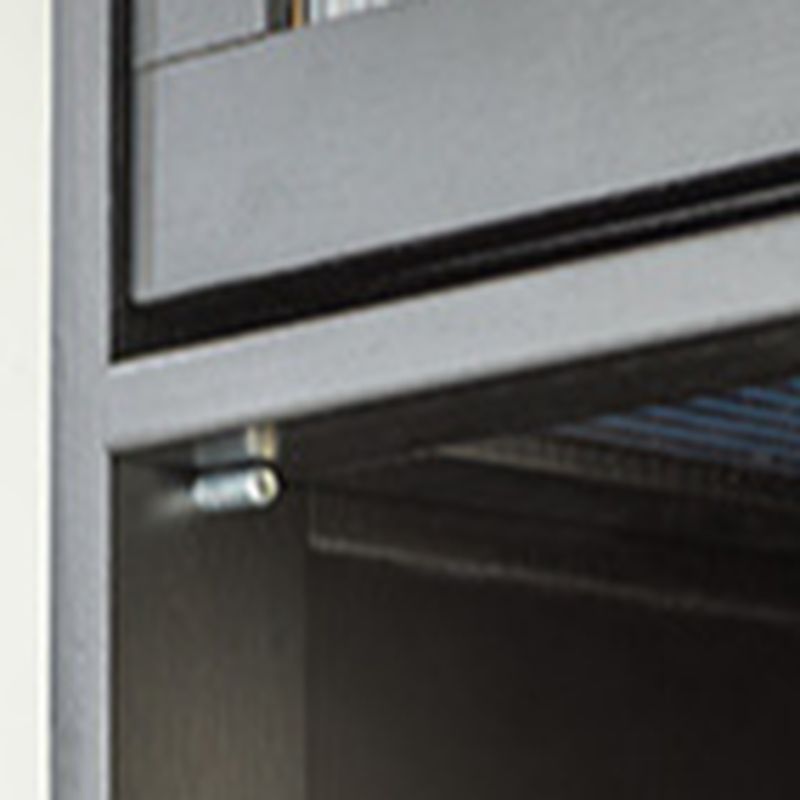 Simplistic Grey Standard Bambusa Display Stand with Cabinet, Shelf and Door