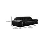 Modish Solid Color Tear Resistant Standard Sofa/Loveseat in Black with Pillow Top Arm for 4-seater/3-seater/6-Seater