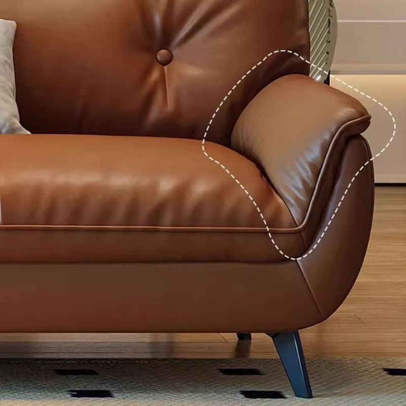 Drawing Room Tear Resistant Standard/Single Sofa in Amber Color with Armrest and 3 Pillows