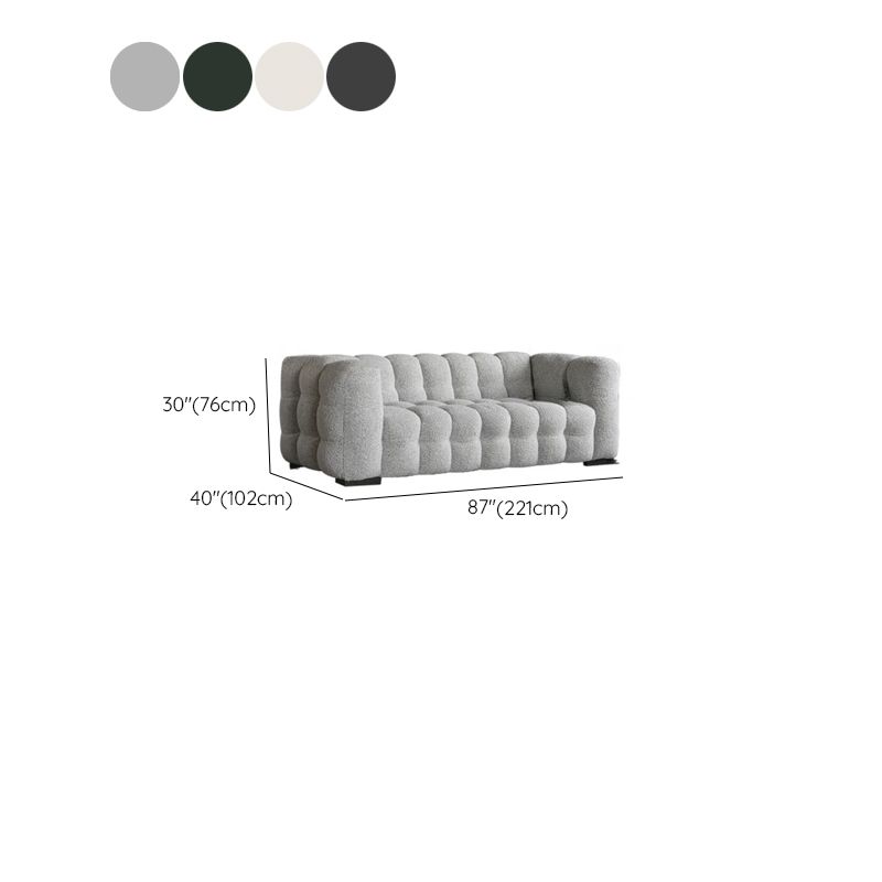 Contemporary Modern Solid Color Tear Resistant Standard Sofa in Ink/Light Gray/White for 3/4-seater
