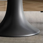 Stone Dining Table with Ink Base for Seating for 8/Seating for 6/4-person Seat, Anti-Fouling Sintered Stone Tabletop