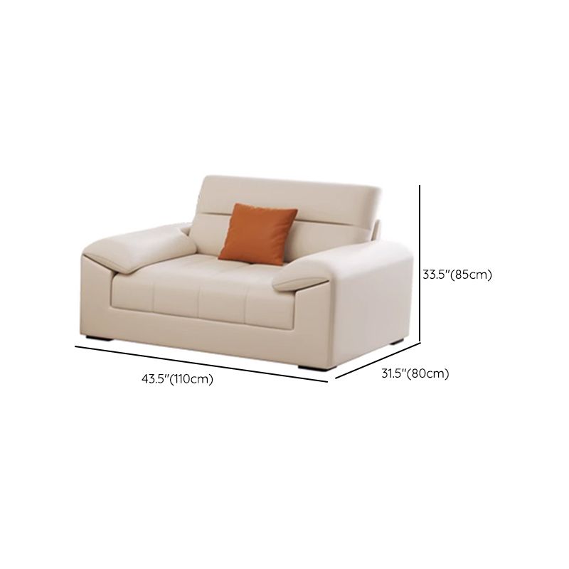 Beige Standard Sofa/Loveseat with Arm and 3 Pillows