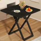 Panel Wood Dining Table with Sleigh Base, No Extra Durability, Foldable Square Top for 2-seater