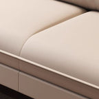 Synthetic Leather Standard Sofa in Dark Gray/Cream/Amber Color with Armrest