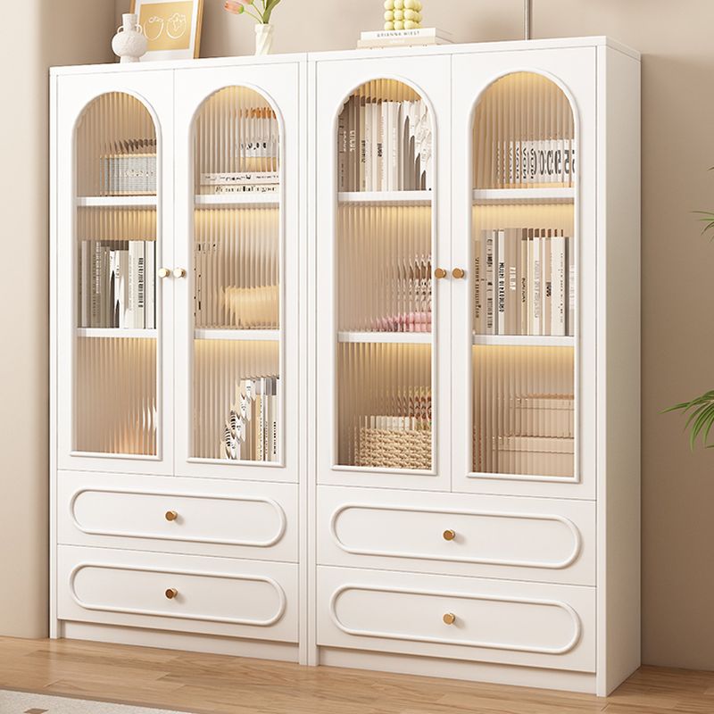 Detached Scratch-immune Accent Cabinet with Glazed Door, Adjustable Shelf, Cabinet Knobs, Soft Close Drawer, and Stain Resistant Finish