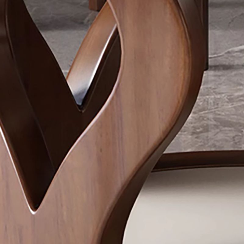 Anti-Fouling Stone Dining Table with a Sintered Stone Rotatable Top and Sepia Base, Seating for 8/Seating for 6/4-person Seat