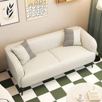 Tear Resistant Standard Sofa/Loveseat with Pu Upholstery in Grey/Off-White/Sand