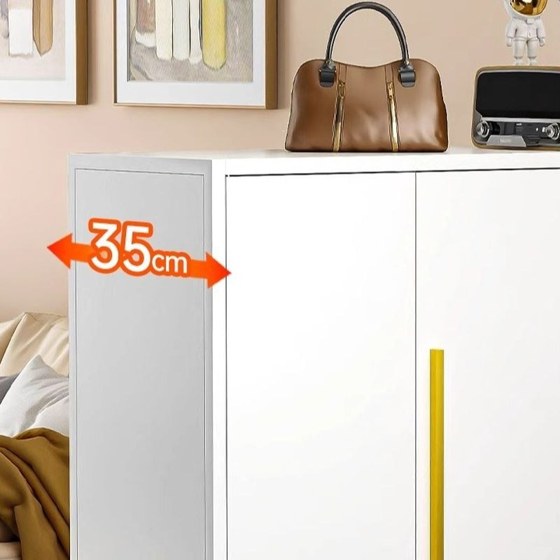 Metal 5 Tiers Shoe Stack with Shelf, Unattached Gate, Dustproof Cover, and Closed Back