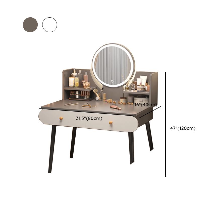 Modern Simple Style Standard Lumber Vanity Set with Mirror Lights & Drawers